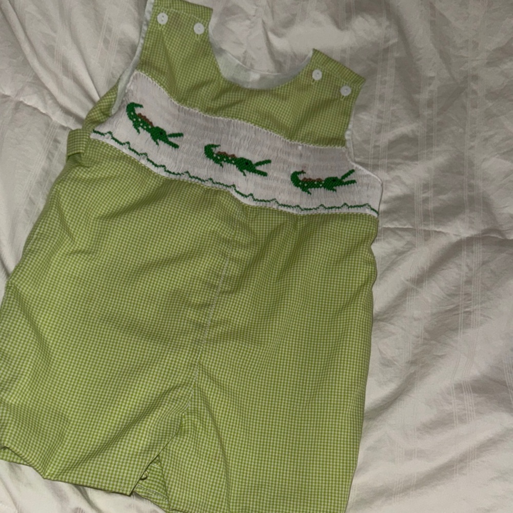 Green Baby Jon Jon with Crocodile embroidery Design never worn